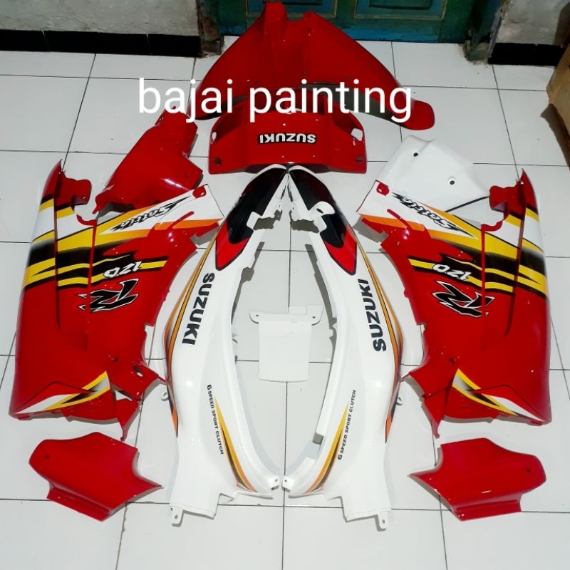cover body fullset satria lumba Cover body fullset halus satria R lumba SUZUKI merah putih