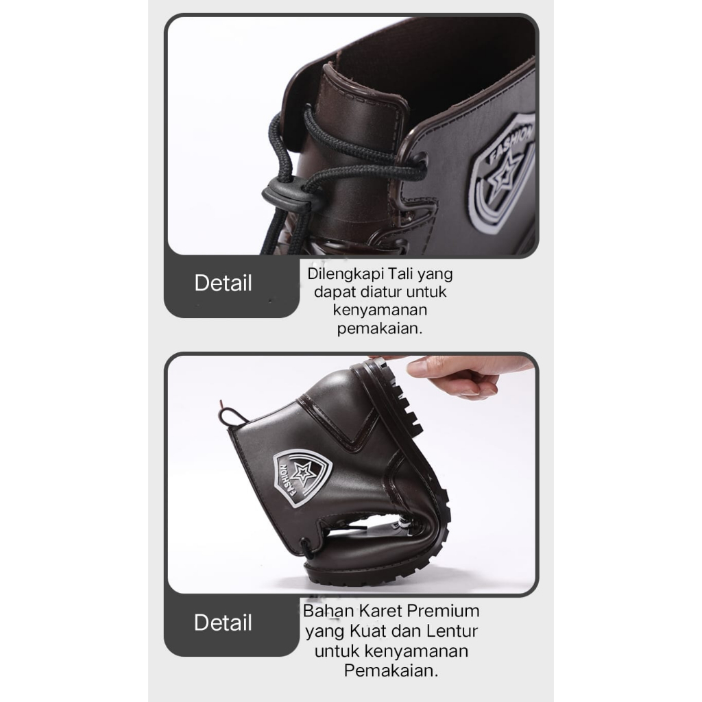 Sepatu Kerja Pria Import Anti Air Sepatu Karet Jenggel Pria  LF2888