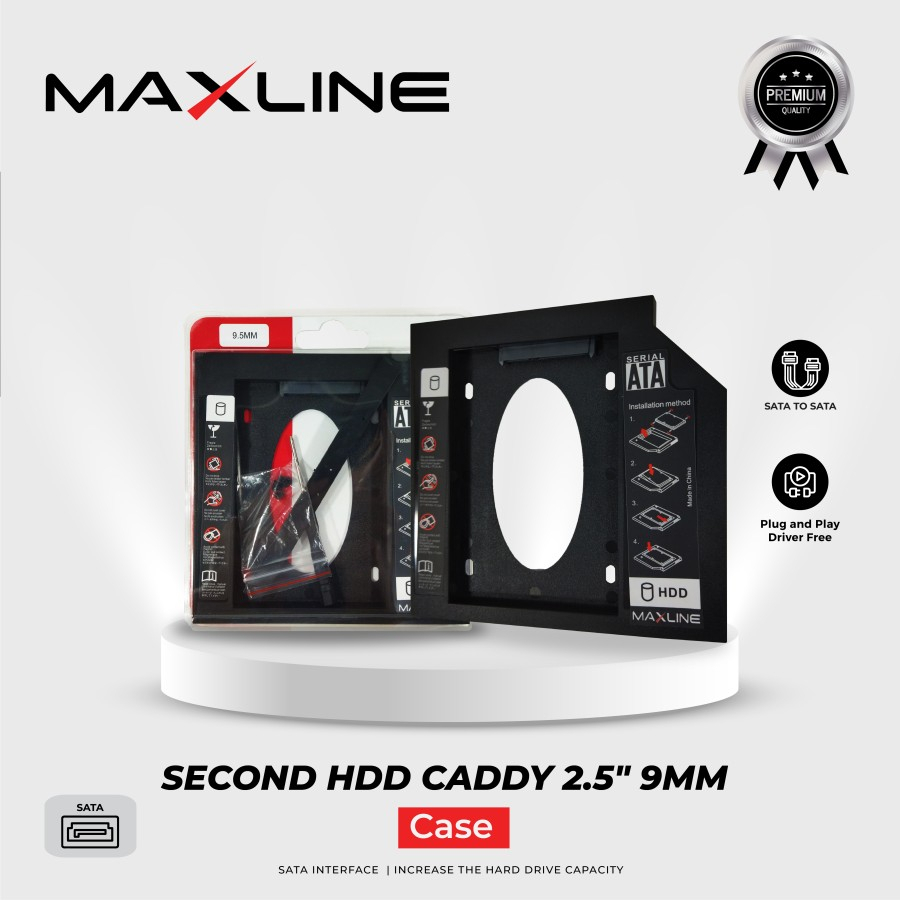 Second Caddy HDD Maxline 9.5mm SATA 3.0 2.5'