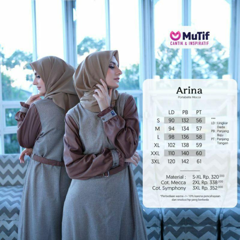 Mutif Sarimbit Arina Mutif Man Adrian Little Arina Little Adrian Baju Muslim Gamis Sarimbit Keluarga Family Series Terbaru Ori Lebaran 2023