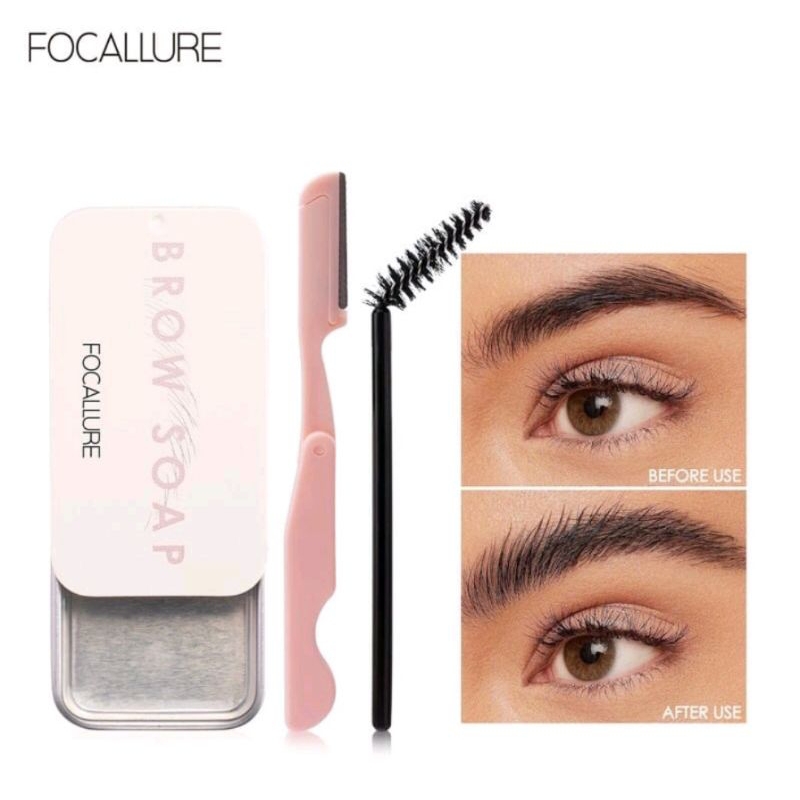 FOCALLURE Eyebrow Soap 3D waterproof brow kit FA-182 BPOM Berkualitas