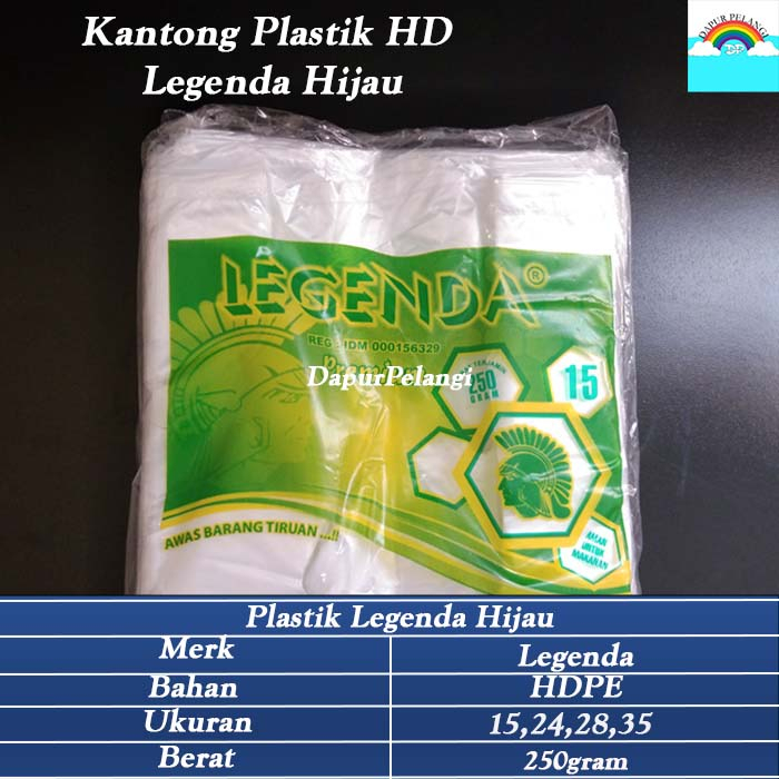 Kantong Kresek/Kantong Plastik HD/Kantong Plastik Legenda Hijau