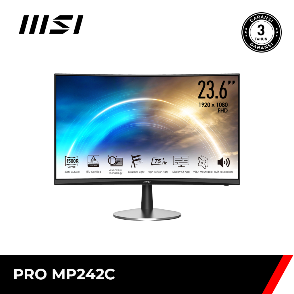 MSI Monitor LED Pro MP242C Curved 24"Inc