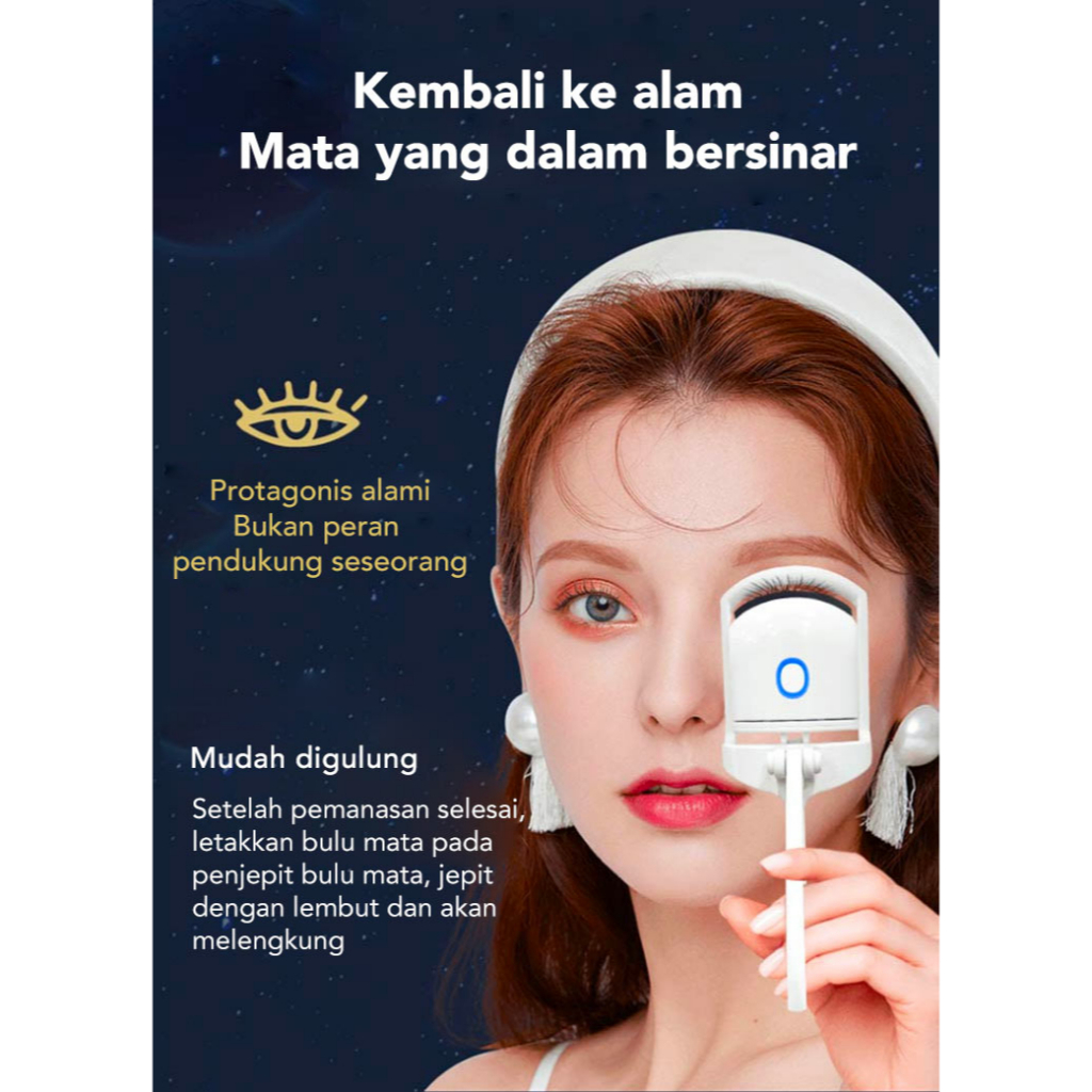 penjepit bulu mata elektrik Penjepit Bulu Mata Isi ulang USB Elektrik Eye Lash Perm Tahan Lama Bulu Mata Keriting Thermal Eyelash Curler Big Eye Curling Long-lasting Hold Penjepit Bulu Mata Elektrik  Tersedia 2 warna