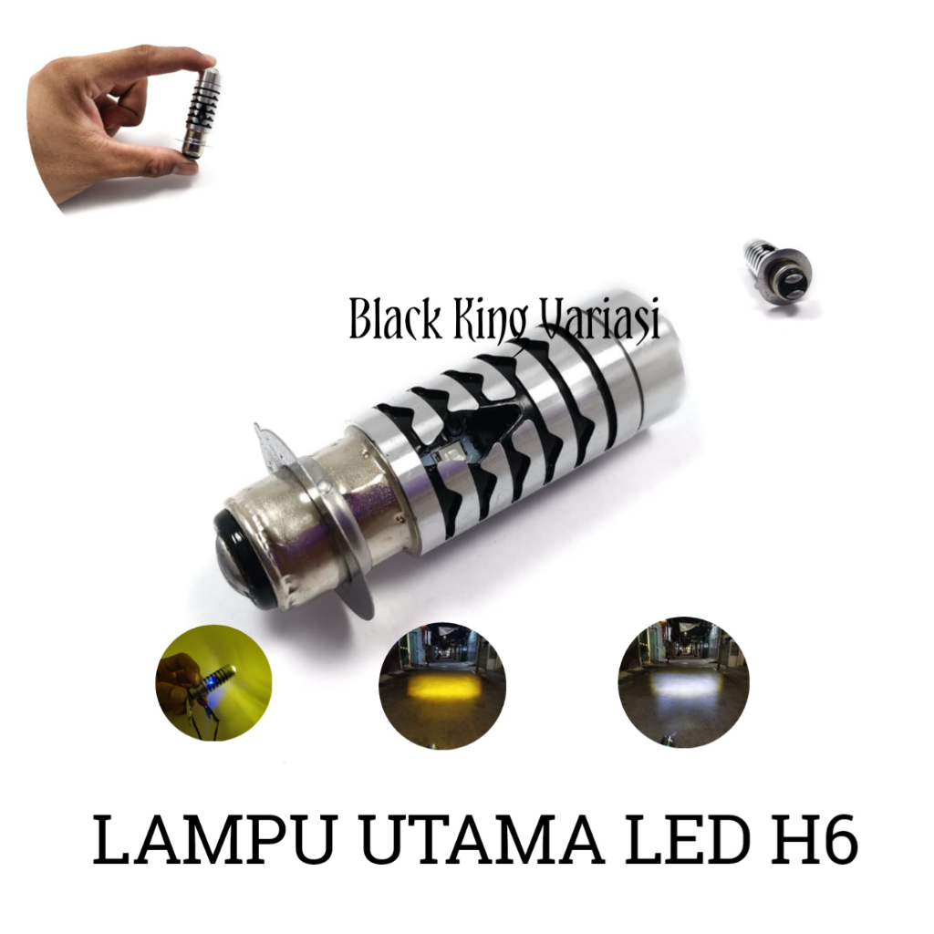 Lampu Utama Led H6 Laser Jauh Dekat Putih Kuning Plus Senja Lampu LED Motor H6 Laser 2 warna Bohlam LED AC DC Bebek Matic