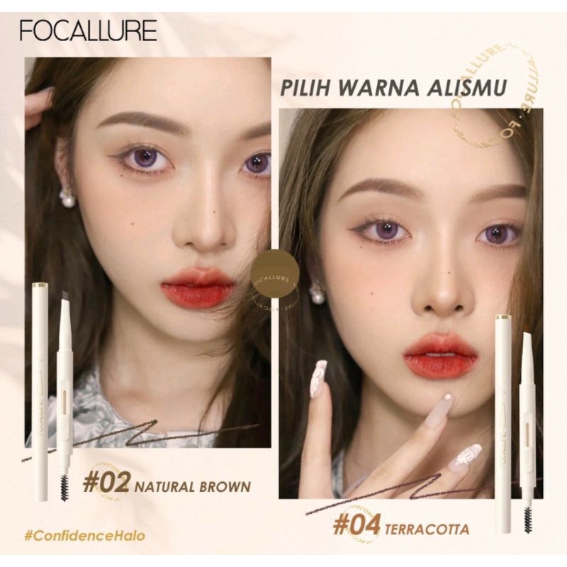 FOCALLURE Sliding Silky Shaping Eyebrow Pencil FA-202 BPOM Berkualitas