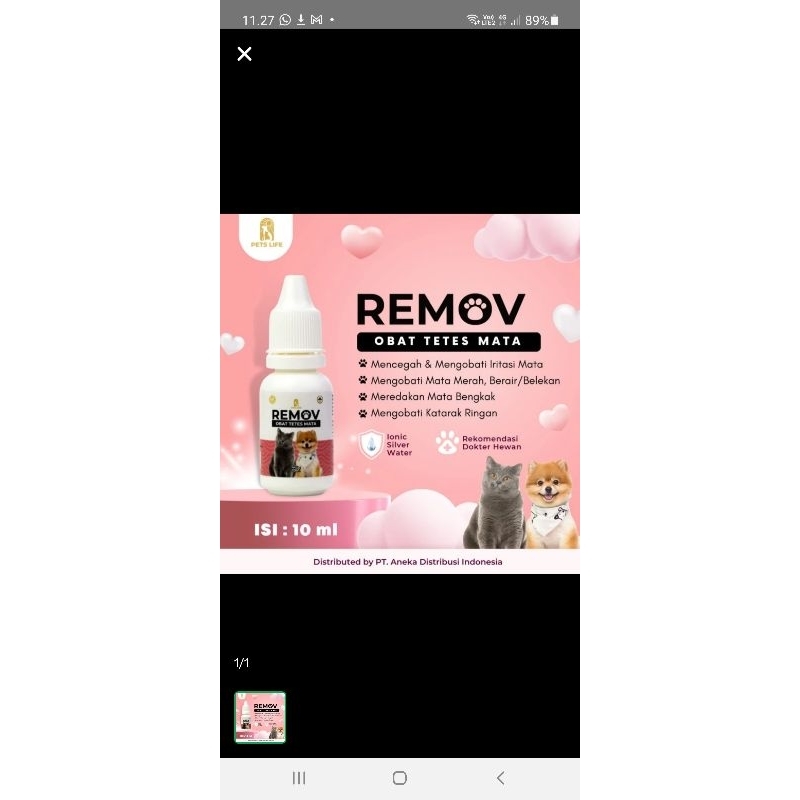 REMOV OBAT TETES MATA KUCING DAN ANJING 10ML