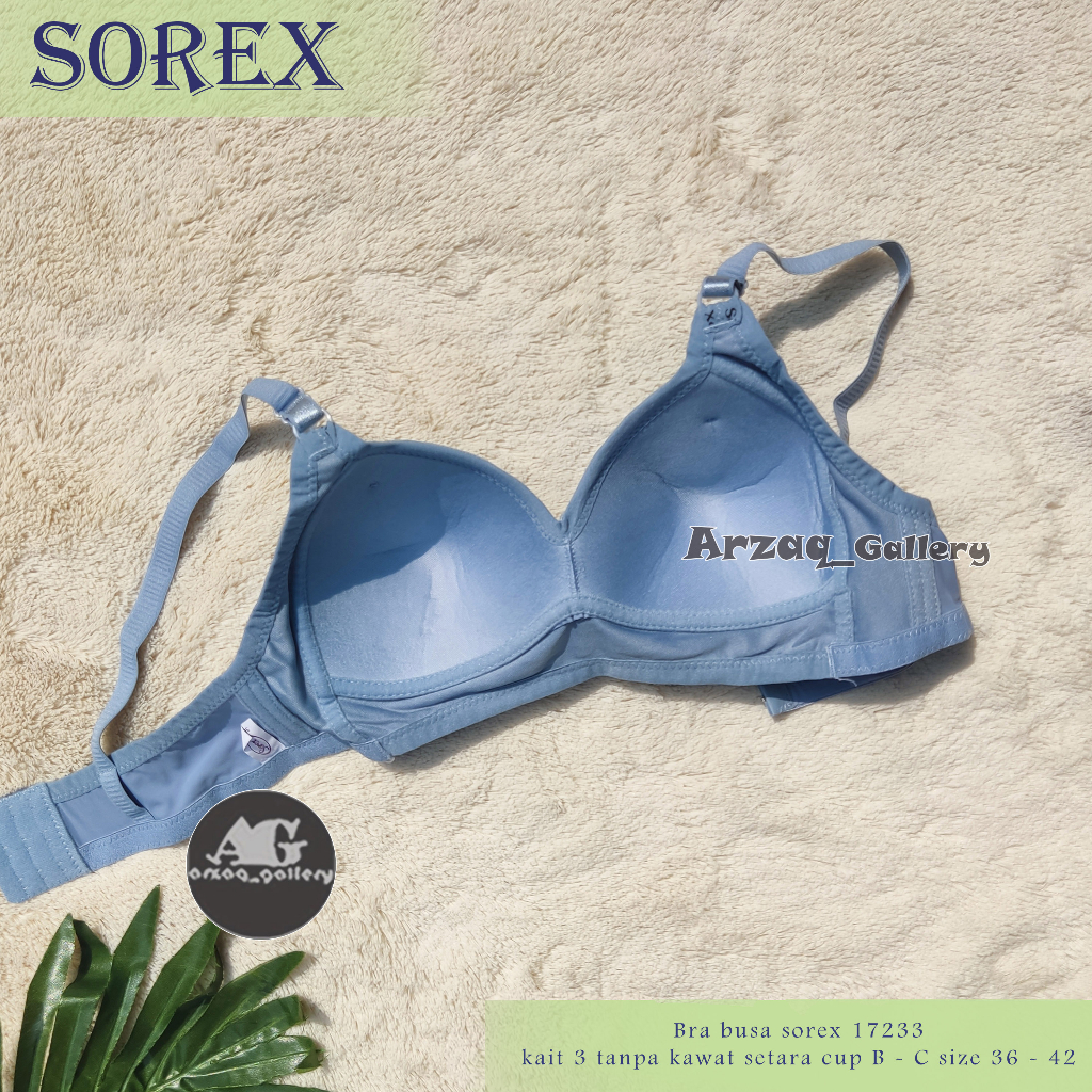 Sorex 17232 (CUP B KAIT 2) dan 17233 (CUP C KAIT 3) Bra Sorex Tanpa Kawat Busa Tipis