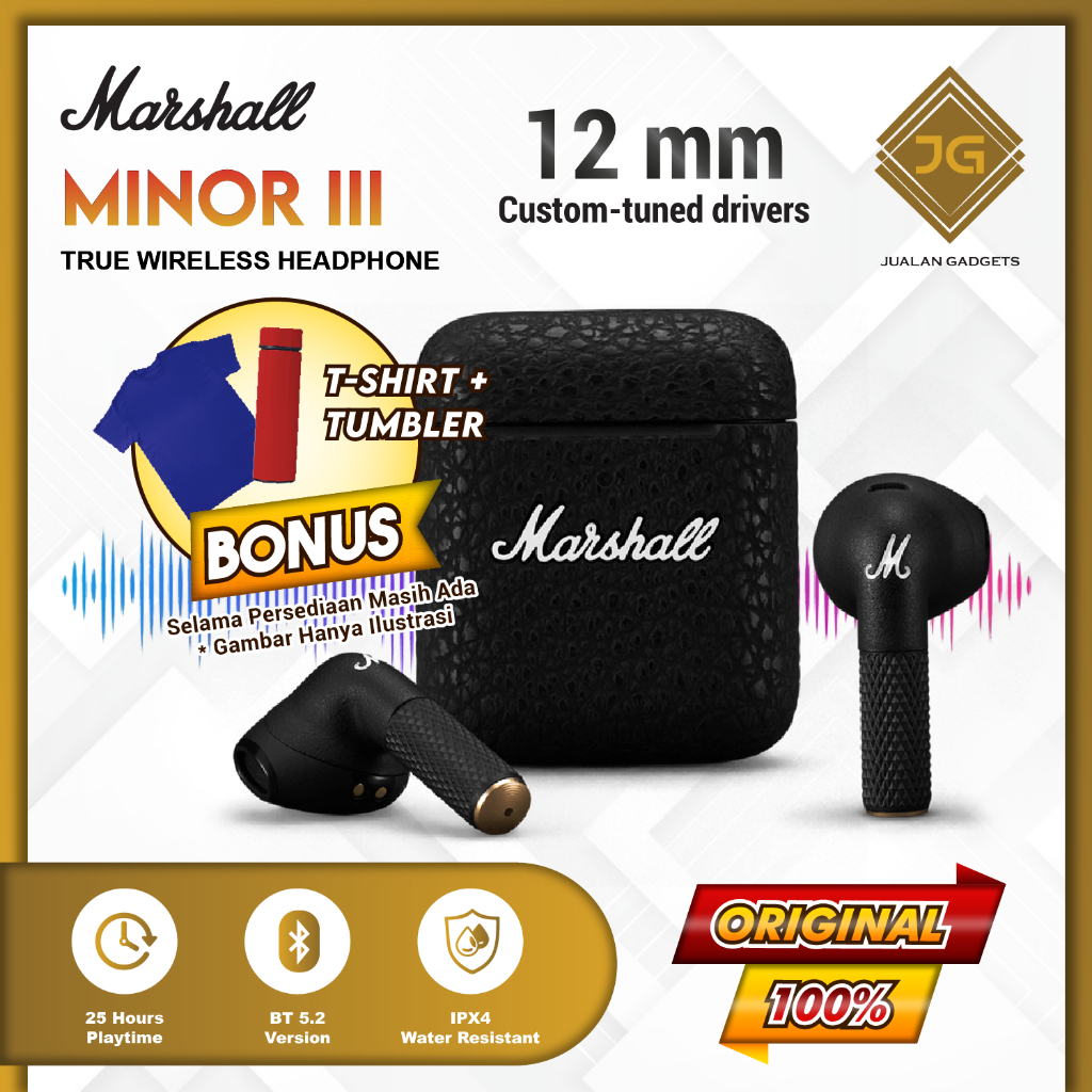 Marshall Minor III / Minor 3 TWS True Wireless In Ear Headphones - Garansi