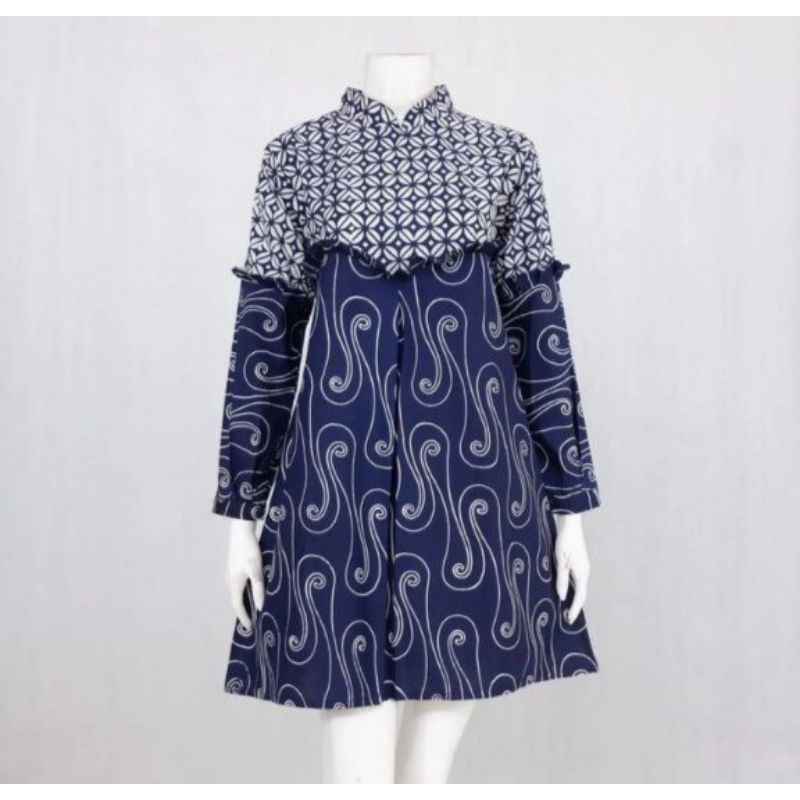Tunik Dres batik wanita modern solo bahan katun size S-XXXL