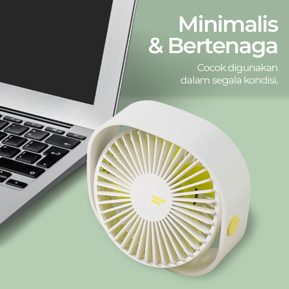 Small Fan Kipas Angin Meja Portable Desktop Mini Fan USB - 312 - White