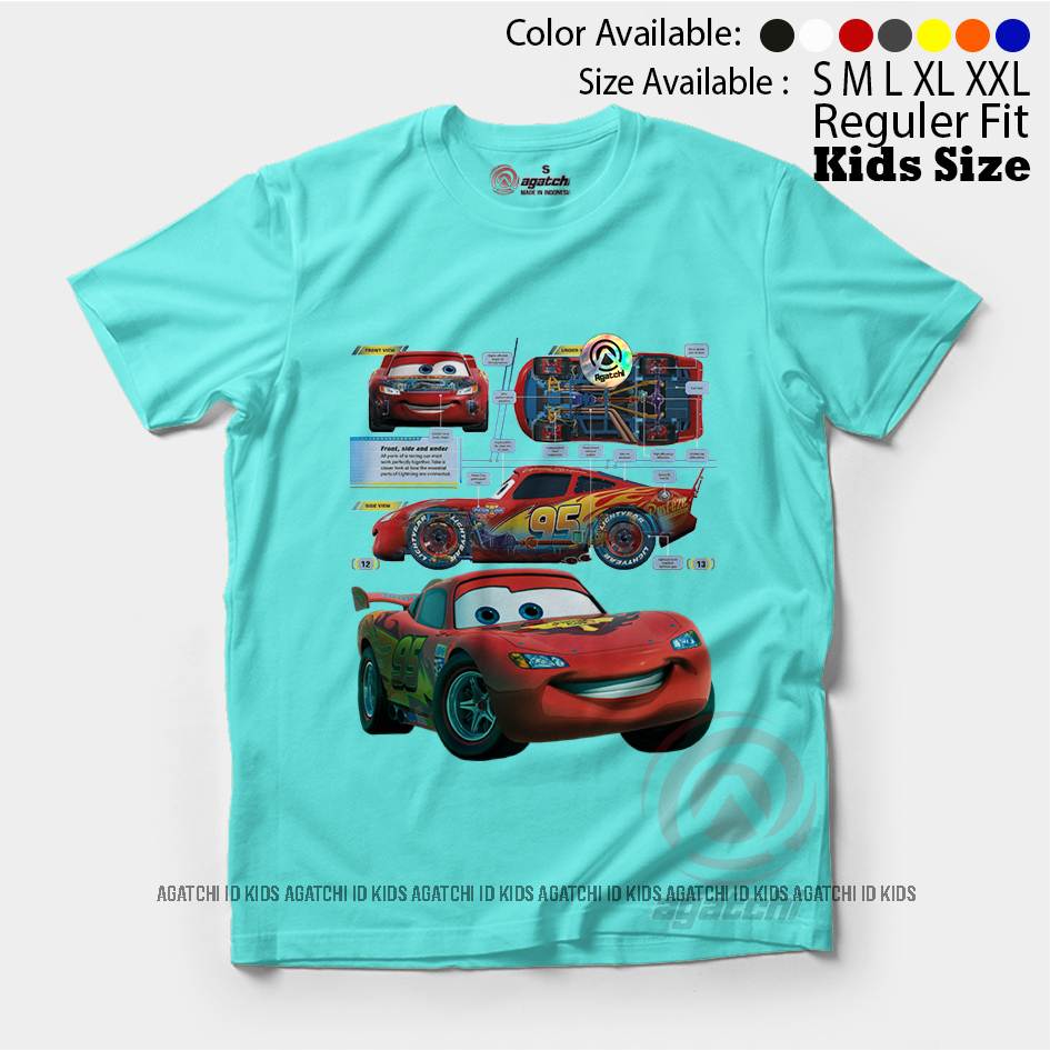 Kaos Atasan Anak Laki - Laki Agatchi Cars Lightning McQueen - New Cars