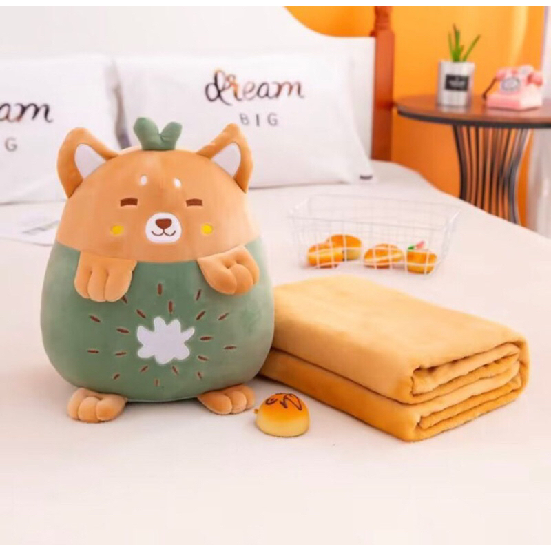 Boneka Bantal selimut Flufy Import Boneka selimut 2in1