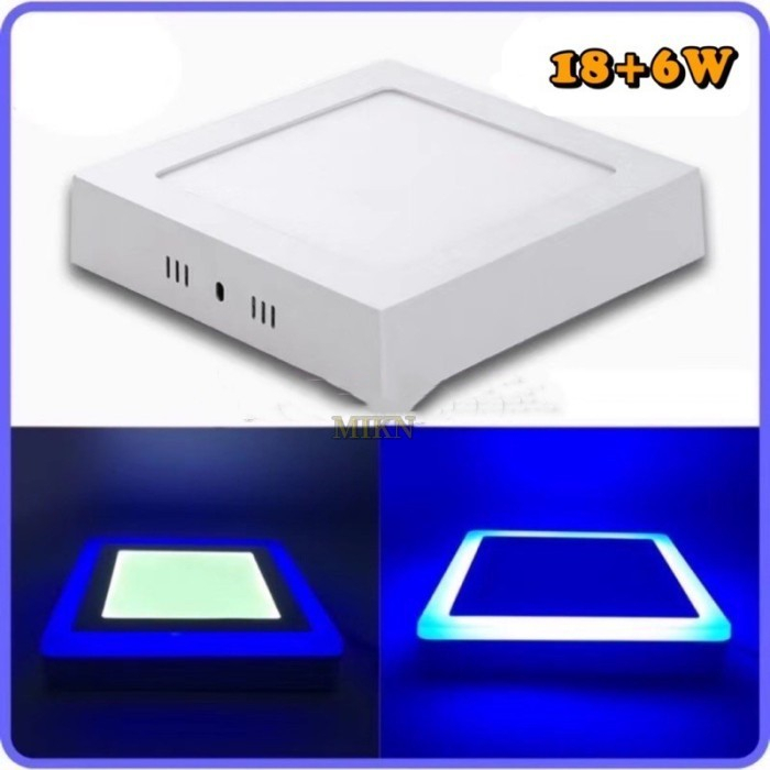 Lampu Downlight LED Panel 18W +6W Watt INBOW OB PUTIH BIRU BULAT DAN KOTAK 2 WARNA