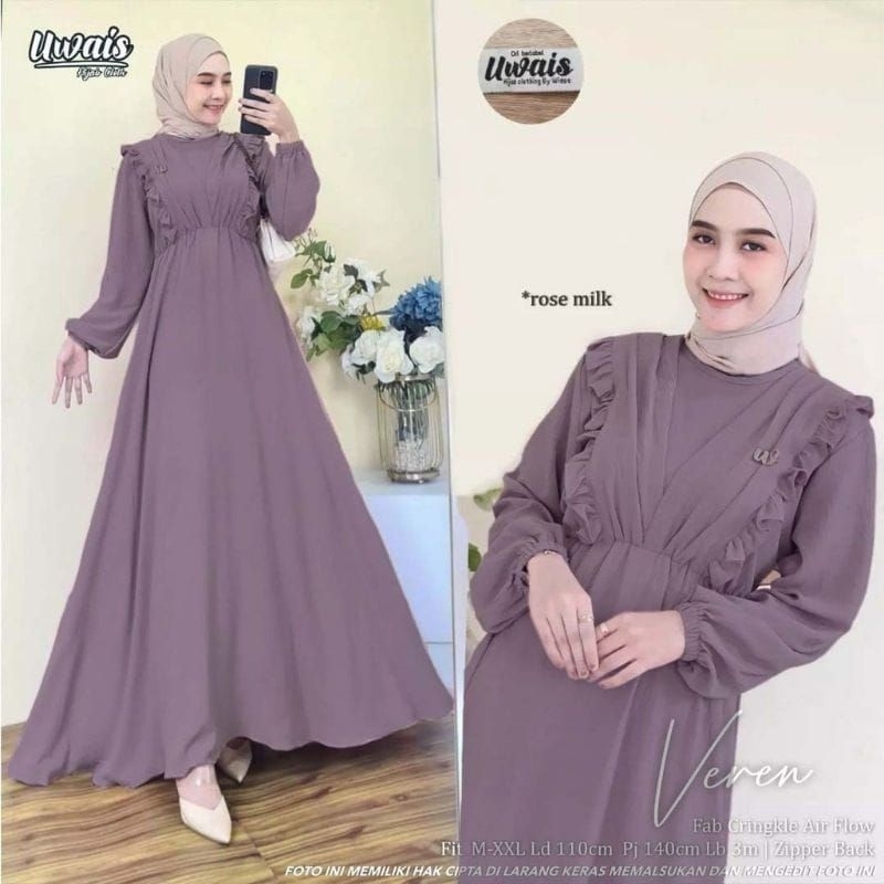 Gamis cringkel veren bahan cringkel airflow ld 110