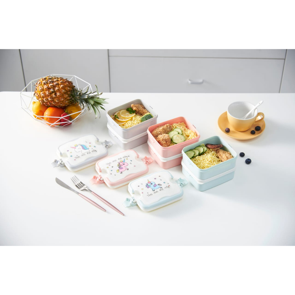 DEOS KOTAK BEKAL/LUNCH BOX 2 SUSUN UNICORN FOOD GRADE KODE 6301&quot; TERBARU&quot;