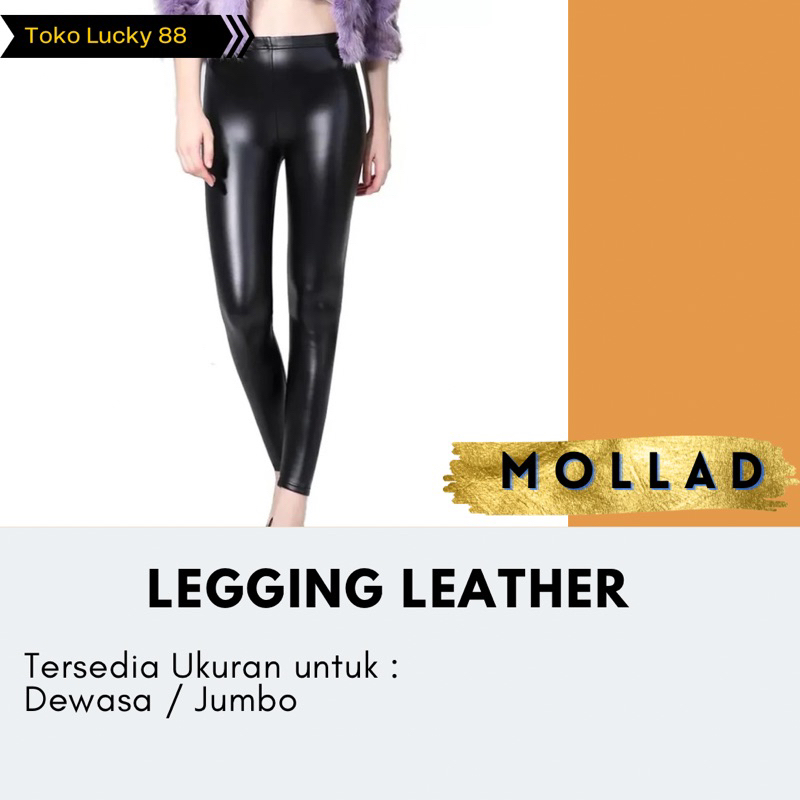 IMPORT Legging Leather Pants Celana Legging Kulit (no Velvet/Bulu) Elastis Legging Leather Pants