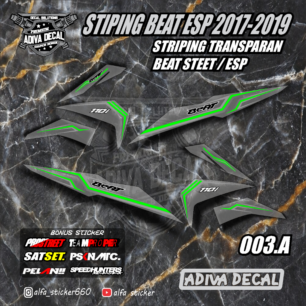 STRIPING BEAT STREET TRANSPARAN /ESP BEAT FI TAHUN 2017-2019 LIST VARIASI BEAT FI STICKER BEAT