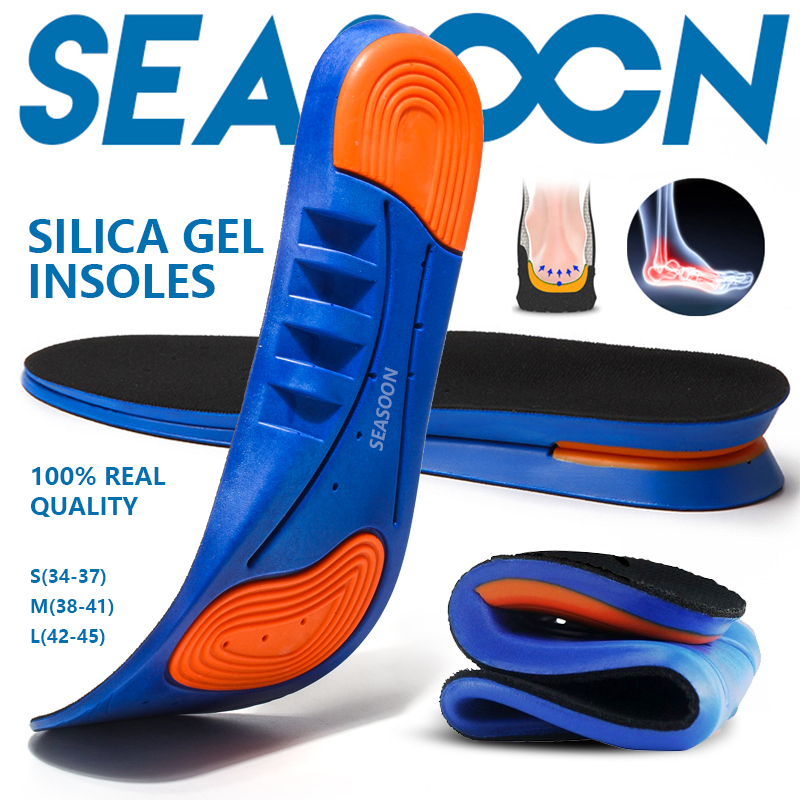 1 Pasang Insole Sisipan Sepatu Olahraga Bahan Silicone Gel Elastis Breathable