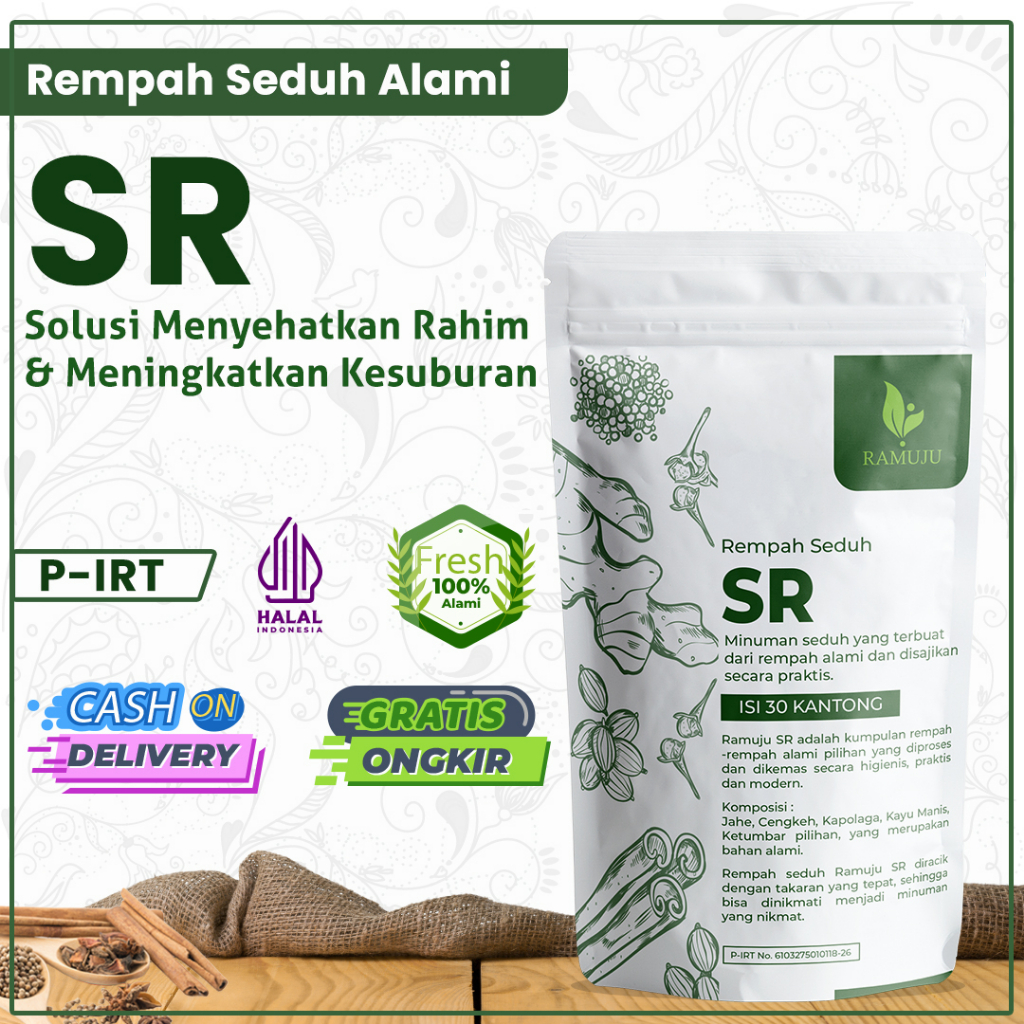 Ramuan Promil Alami Meningkatkan Kesuburan Wanita Ramuju SR (Sehat Rahim) Paket 15 & 30 Hari