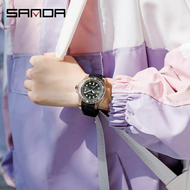 New Sale! Jam Tangan Rubber Analog Kulit Pria Sanda Lentur