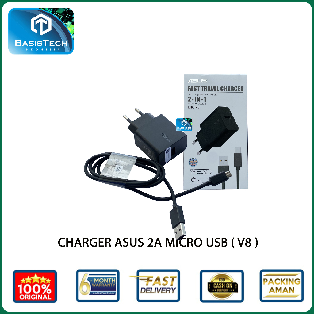 CHARGER ASUS MICRO USB SINGLE PORT 2A FAST BASISTECH ORIGINAL QUALITY