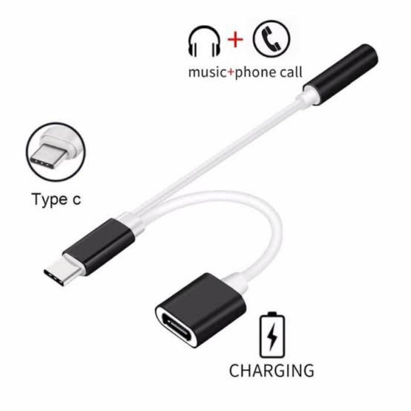 USB Type-C To 3.5mm Jack Audio Splitter Converter Adapter Cable