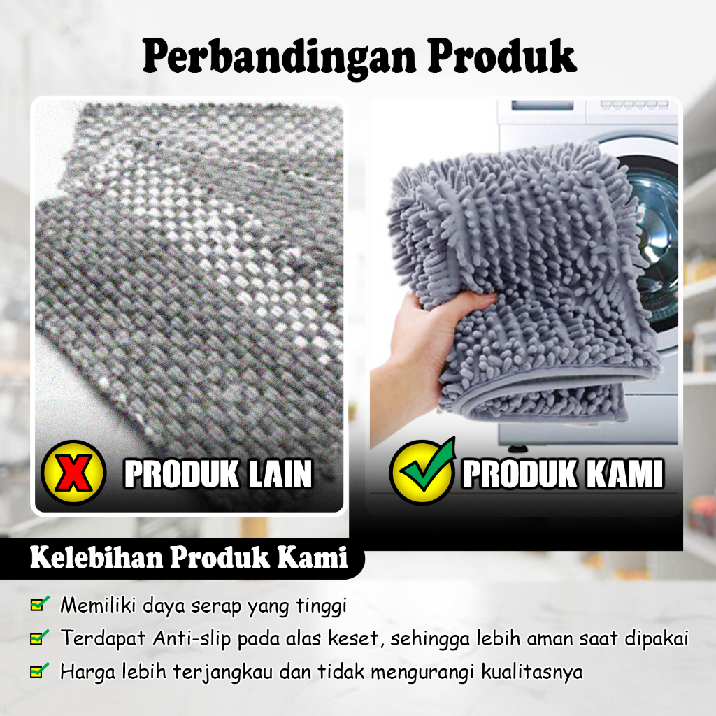 Keset Kaki Bulu Microfiber Tebal &amp; Panjang Anti Licin Termurah Terlaris | D5A1