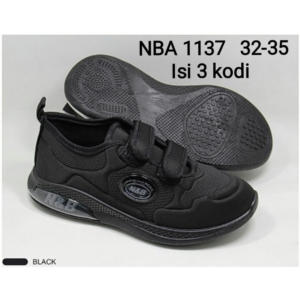 Sepatu Sneakers Anak Prepet Hitam Putih N&amp;B Unisex Ukuran 28-35  / 1128 / 1131 // 1134 / 1137