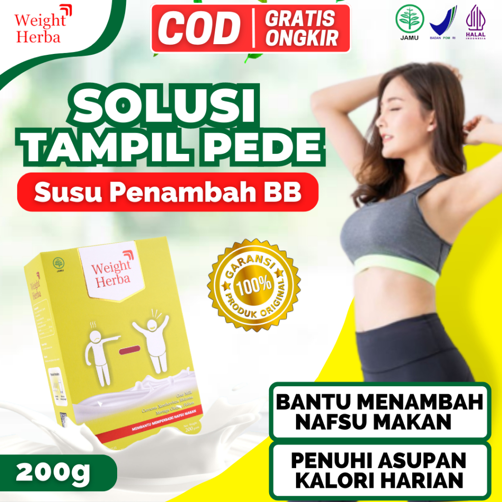 WEIGHT HERBA 100% Original | Susu Penggemuk &amp; Penambah Berat Badan | Tingkatkan Nafsu Makan | COD Gratis Ongkir