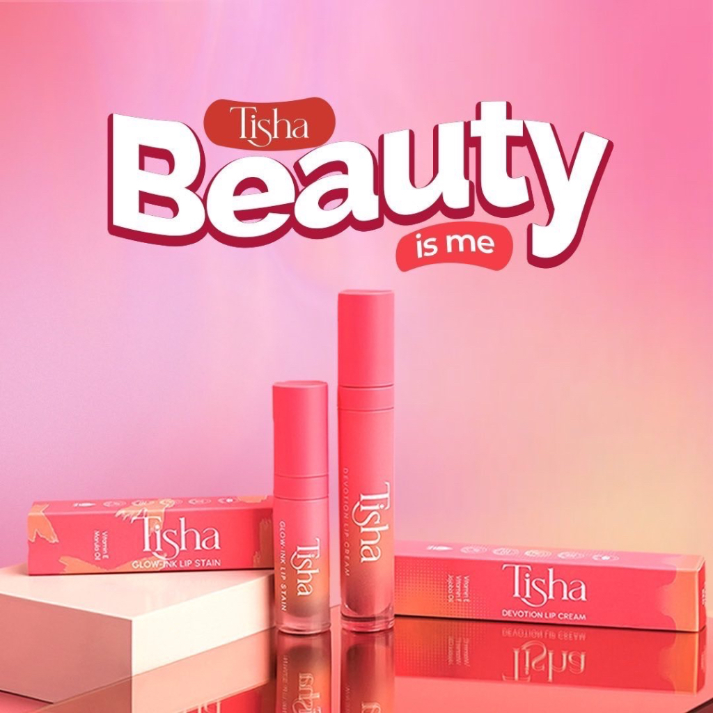 TISHA Glow - Ink Lip Stain Indonesia / 2.5ml / Triple Moisturizer Marula Oil Vitamin E / Transferproof Bare Lip Sentation Tahan Lama Natural / 01 Red 02 Velvet 03 Orange 05 Peach 06 Pink / Cosmetic Makeup Lips / Lipstick Lipstik Liptin Tin Devotion Cream