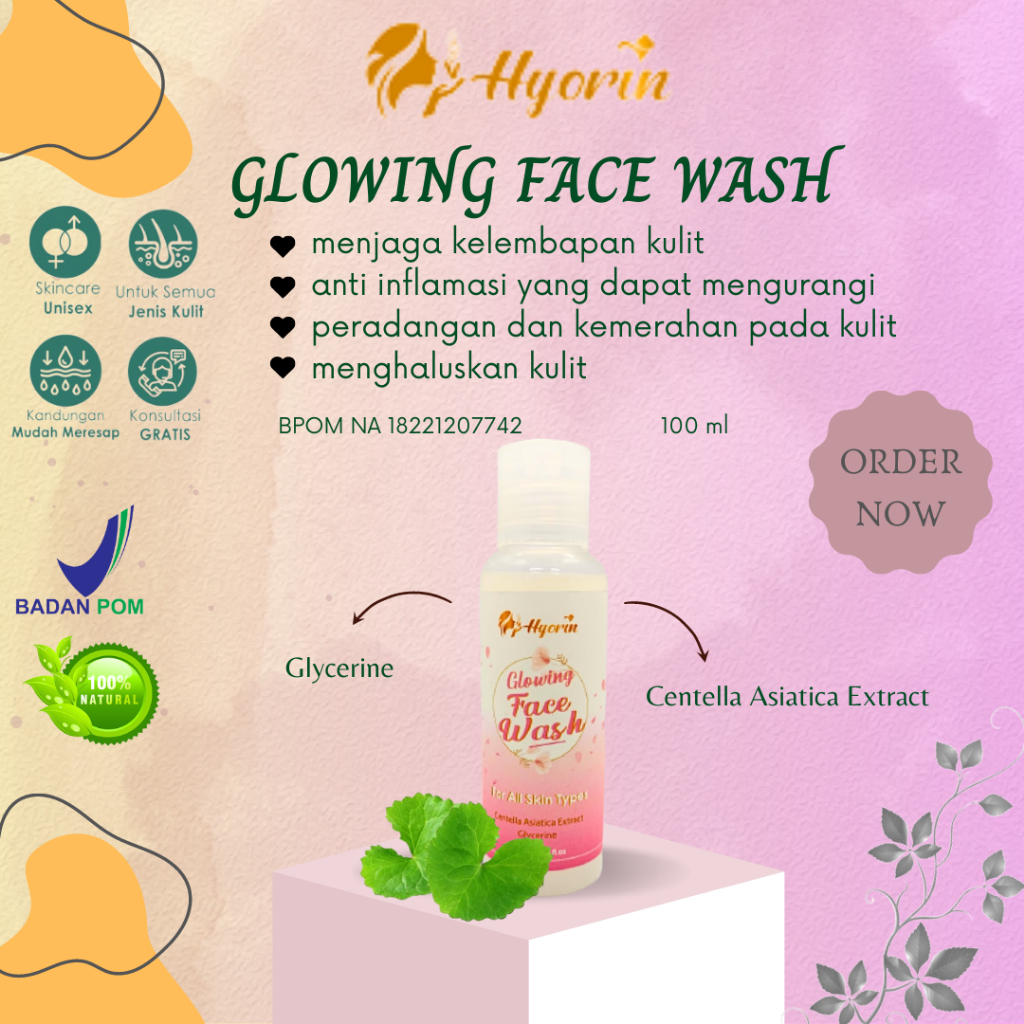 Glowing facial wash sabun wajah Hyorin 100% original dan alami