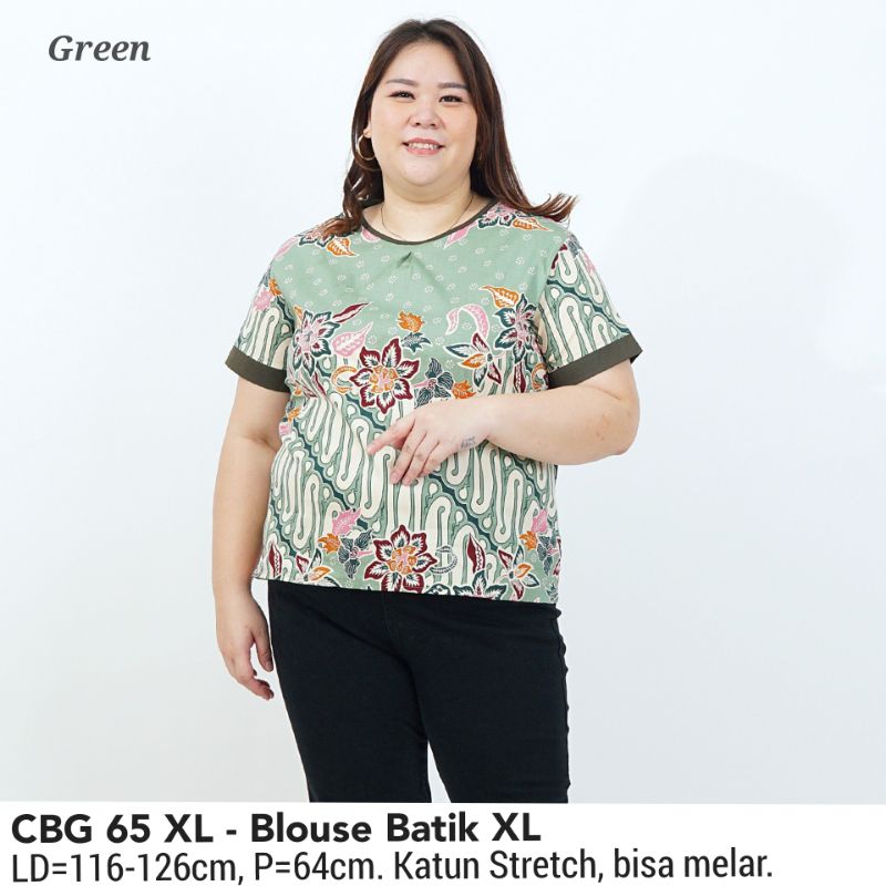 BIGSIZE BLOUSE GABY BATIK JUMBO XL 166 ATASAN KERJA 65 KANTOR WANITA MURAH BAJU ETNIK CEWEK