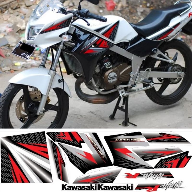 striping Lis stiker montor ninja r 2013 putih original