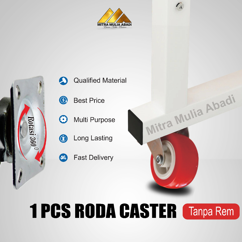 1PCS Casters Roda merah 50mm (2 inch) - per pcs l Kaki Roda Etalase