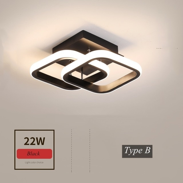 Lampu Plafon LED Modern Ceiling Light 22W 24 cm 3 in 1 Color - KG8021 - Black