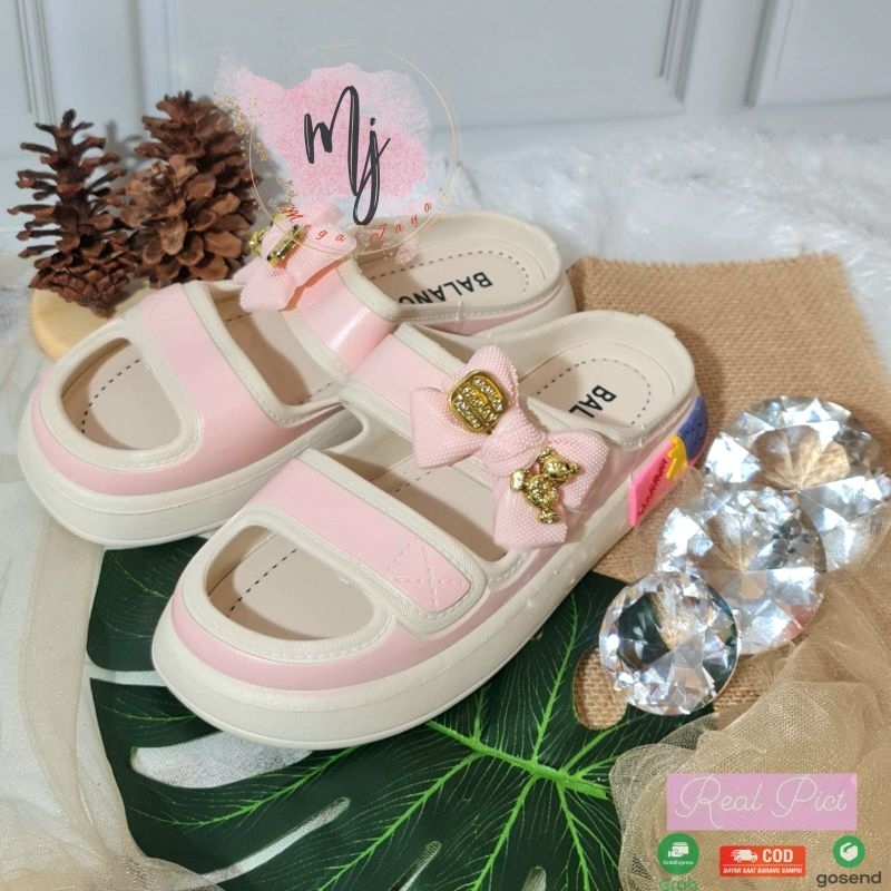 Sandal Selop Wedges Wanita Karet Jelly Import 029-F4