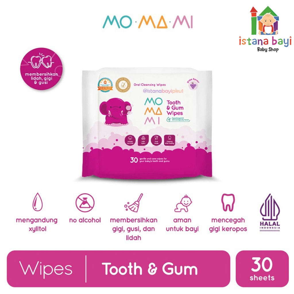 Momami Tooth and Gum Wipes 20s/30s - Tisu Mulut dan gigi bayi