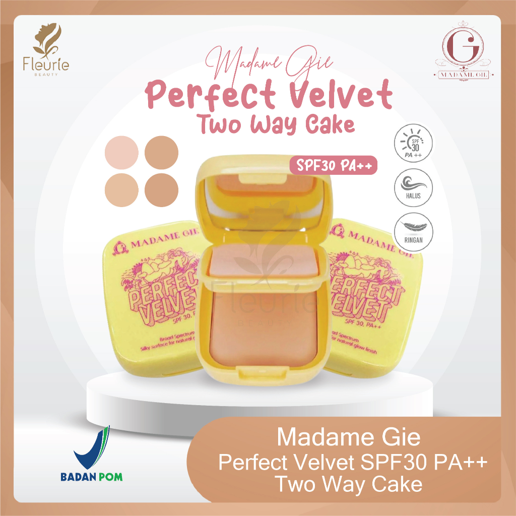 Madame Gie Perfect Velvet SPF30 PA++ Two Way Cake - Madame Gie Bedak Padat UV Protection Matte Flawless Original BPOM