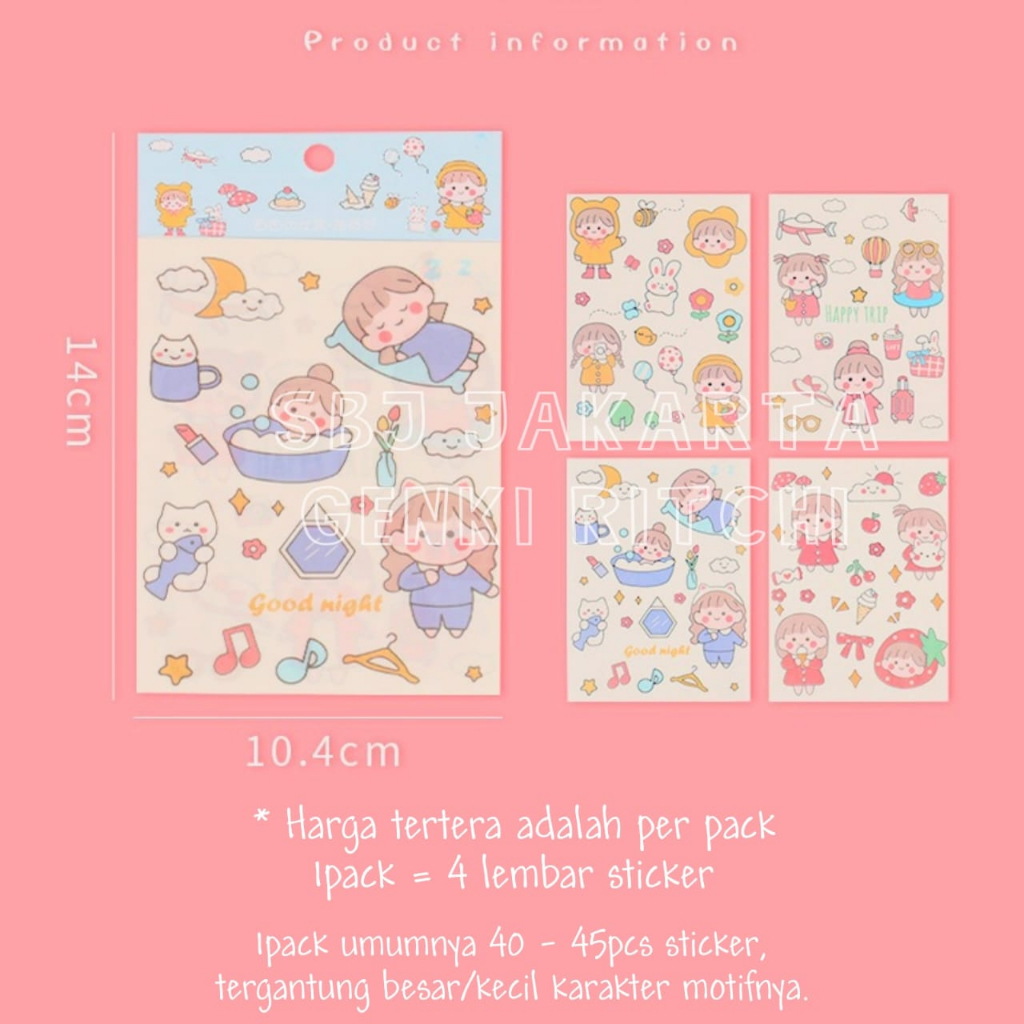 Sticker stiker JAPANESE FUN LEARNING DECO utk scrapbook jurnal diary