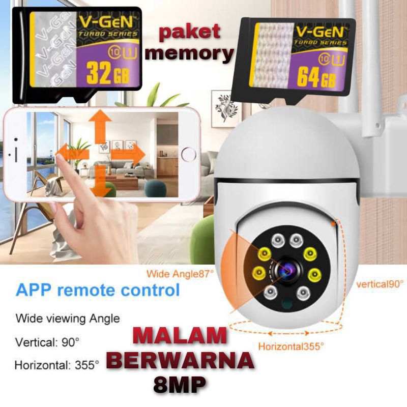 CCTV PTZ MINI 8MP OUTDOOR/OUTDOOR FULL HD 1080P IP KAMERA MINI