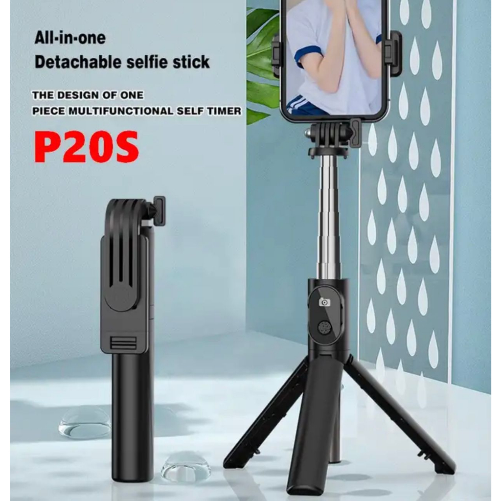 TRIPOD TONGSIS SELFIE ALL IN 1 P20S DENGAN REMOTE BLUETOOTH