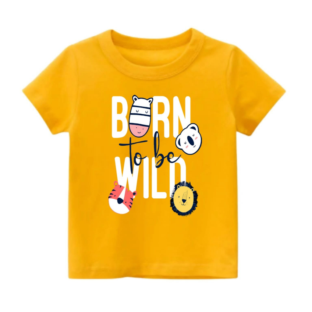 Rdkidzid Atasan Baju Kaos Anak Laki Laki Motif Born Wild Berwrn