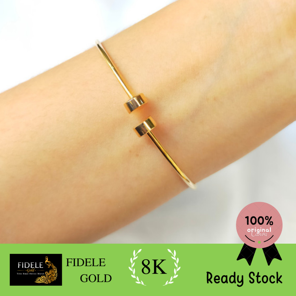 Gelang Tinju Gelang Emas asli gelang fashion wanita dewas emas 375