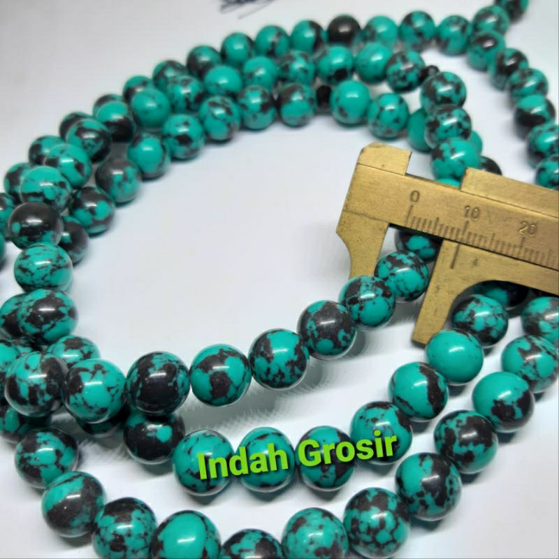 Tasbih natural batu alam pirus turquoise 10mm 99butir