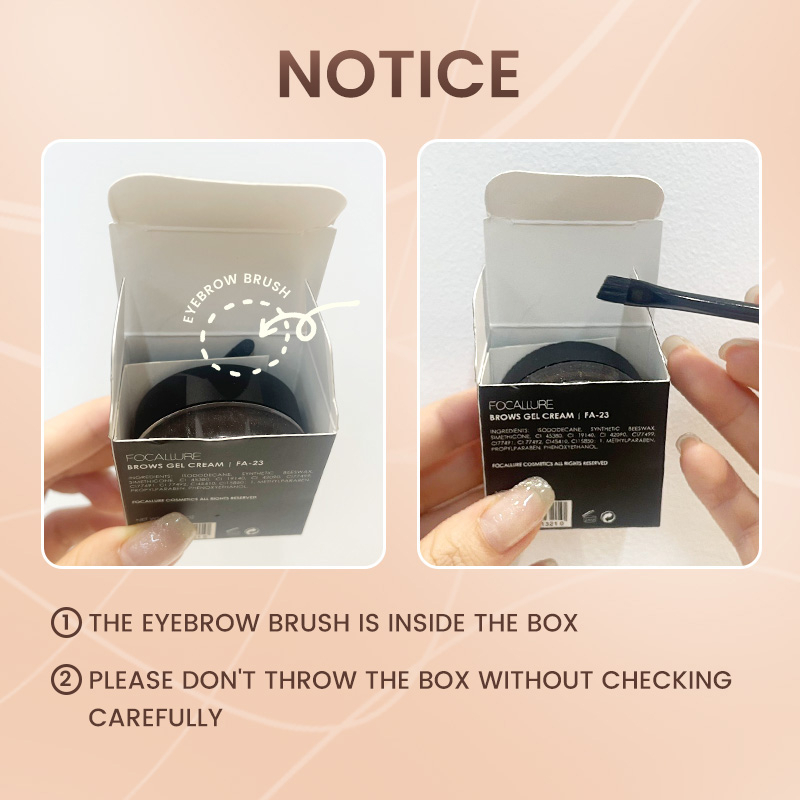 FOCALLURE Sweatproof Eyebrow Cream Eyebrow Gel With Eyeliner Pensil Long-lasting Eyebrows Makeup Tahan Keringat Krim Alis Alis Gel Dengan Eyeliner Pensil Tahan Lama Alis fa23