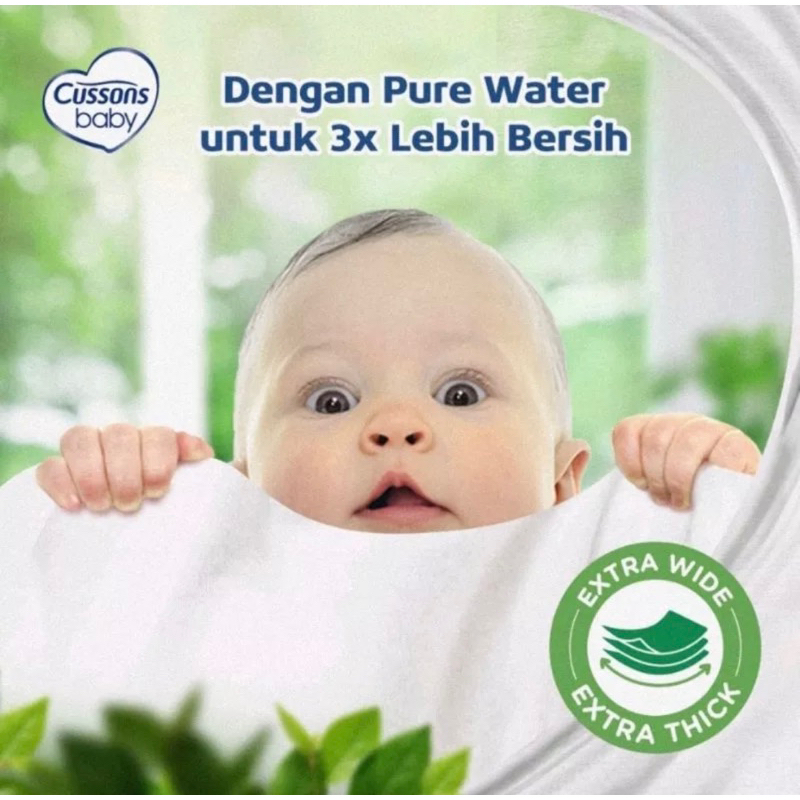 Cussons Baby Sensitive Wipes Baby / Tissue Basah Bayi / Tissu Basah Bayi - Cussons Tisu Basah Sensitif Newborn Organic Olive Oil Premium Pure Water 45S