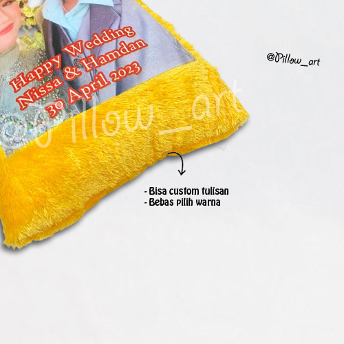 Pillowart - Bantal Foto Custom Bulu Rasfur Ukuran 60 x 40 cm / Hadiah - ART016