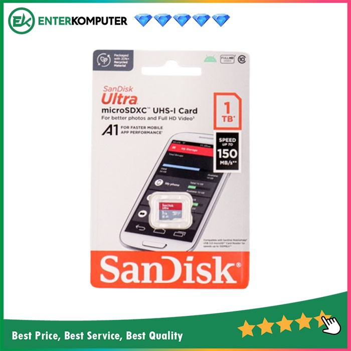 Sandisk MicroSDXC Ultra 150MB/S 1TB Class 10 UHS-1 A1 - SDSQUAC-1T00