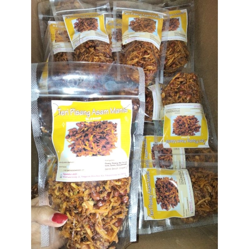 

teri pisang asam manis, kripik pisang